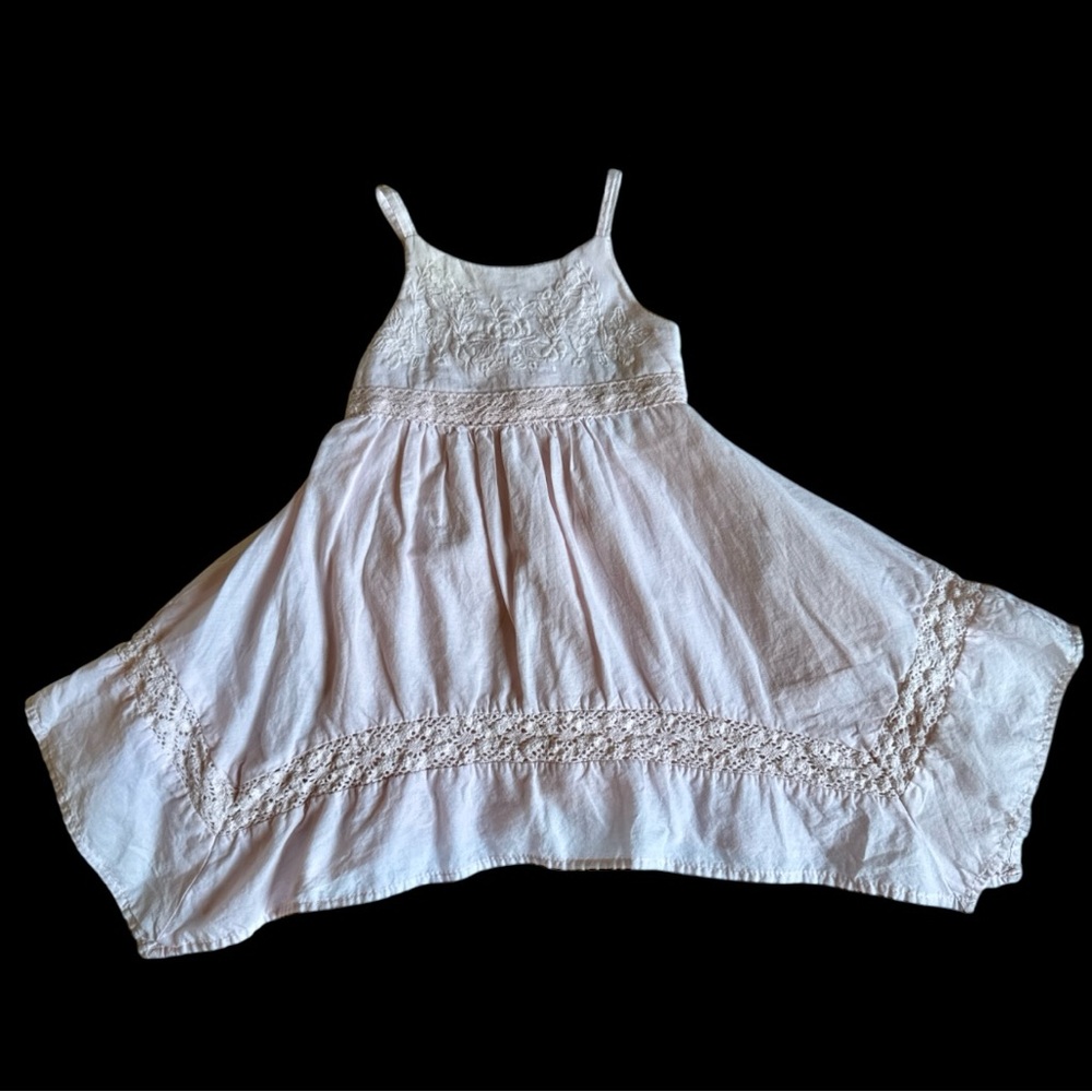 Tahari Blush Pink Embroidered Sun Dress Girls size 12M - Picture 3 of 5